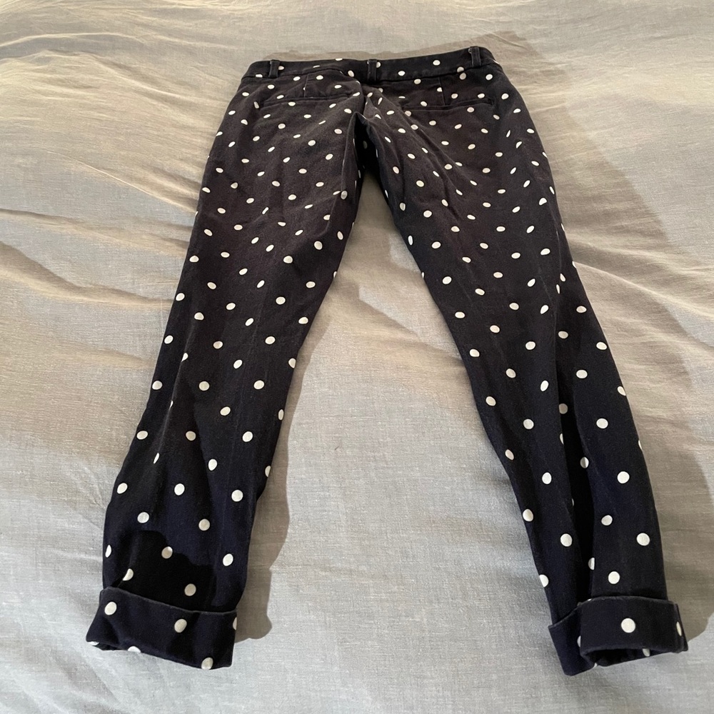 J. Crew Sloan navy polkadot capris - Picture 2 of 4